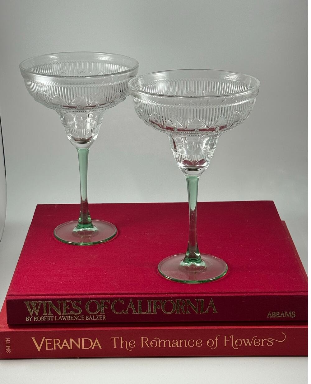 Vintage Cristal d’Arques–Durand Sombrero Margarita Glasses – Set of 4